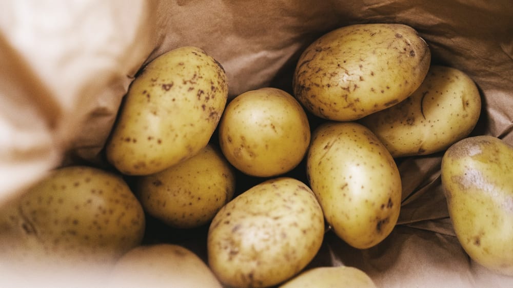Close up of a bag of potatoes