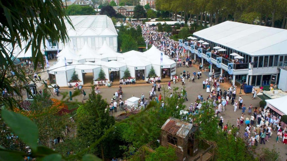 Aerial view of RHS Chelsea Flower Show