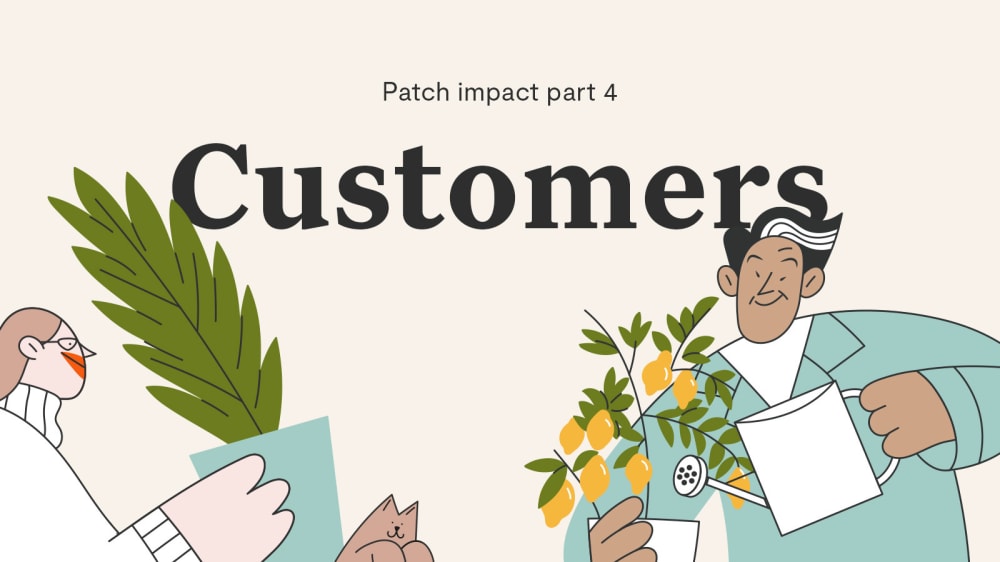 Patch impact report 2021: customers. Illustration representing Patch customers