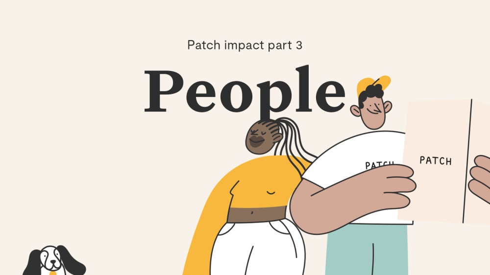 Patch impact report 2021: people. Illustration representing the Patch team